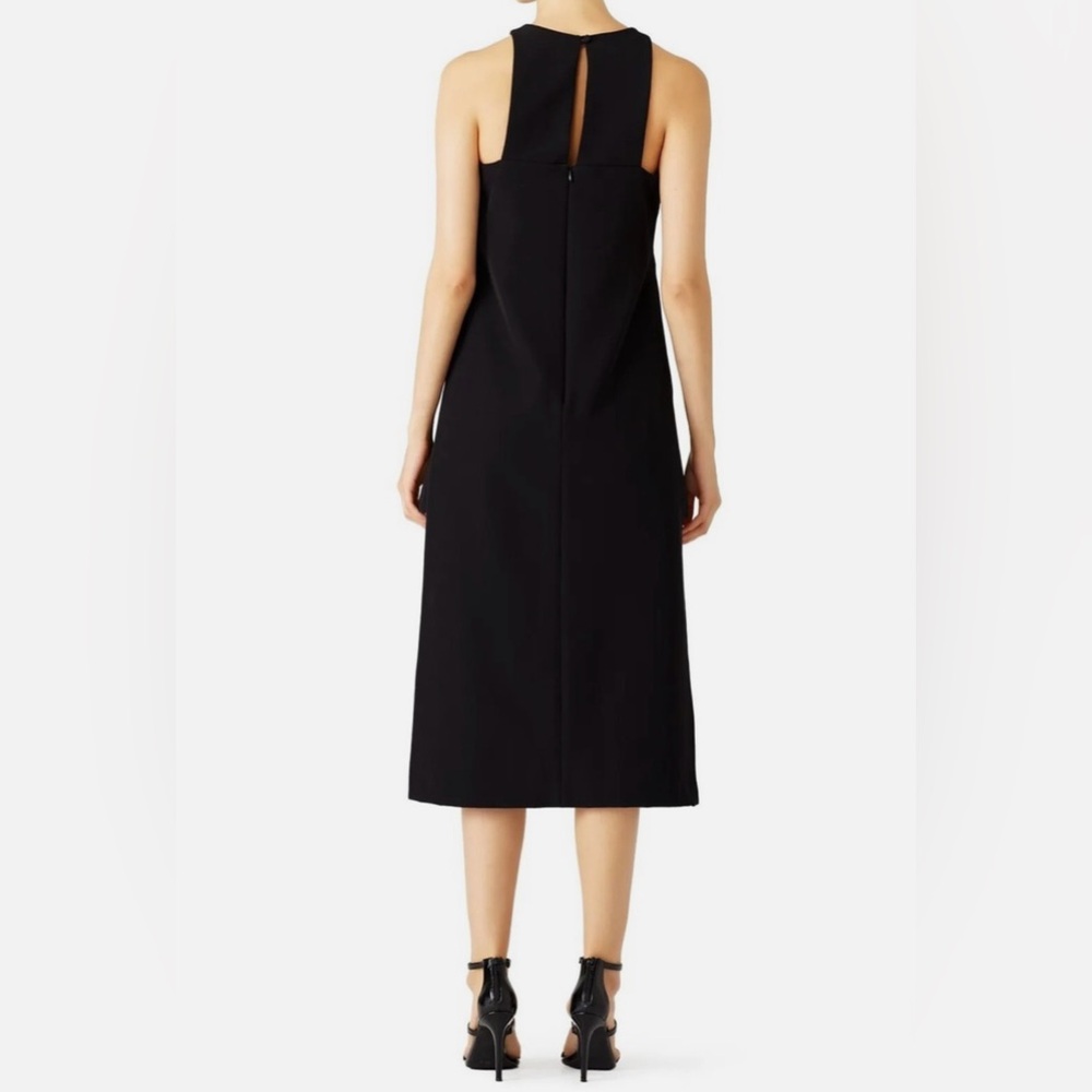 Milly Megan Dress Black Sleeveless Midi Dress Side Slit Cocktail Dress Size 6 - Picture 3 of 10